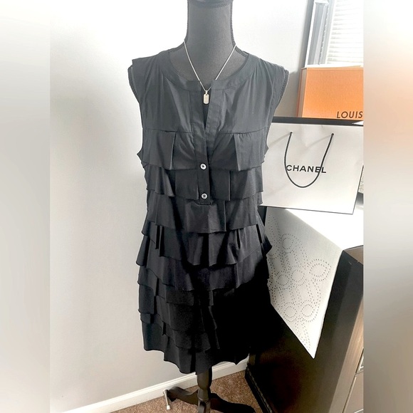 BCBG Max Azria Cotton Ruffle Dress - Picture 2 of 7